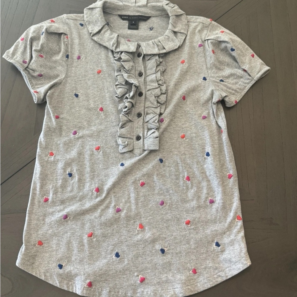 Marc by Marc Jacobs gray ruffle shirt